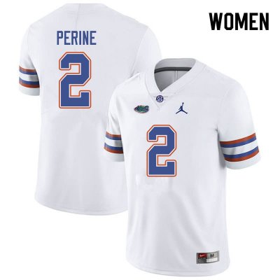 Women's Florida Gators #2 Lamical Perine NCAA Jordan Brand White Authentic Stitched College Football Jersey MRQ1762XY